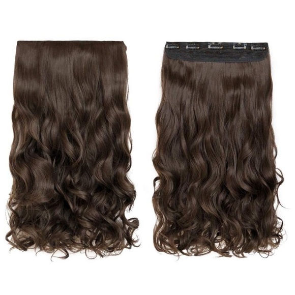 ✨ 20” DARK BROWN 3/4 full head clip ins  NWT* NWT*